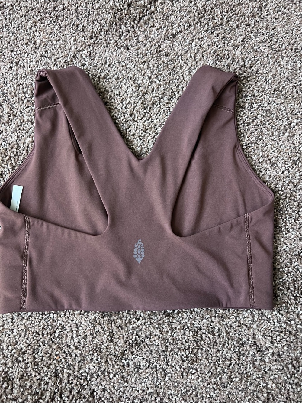 Free People Mauve Brown V-Neck Sports Bra